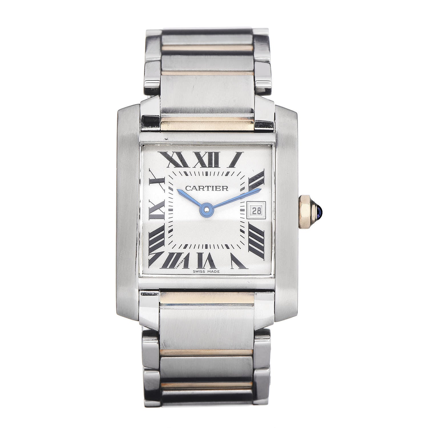 Cartier Stainless Steel 18K Yellow Gold 25mm Tank Francaise Quartz Watch 1 of 8