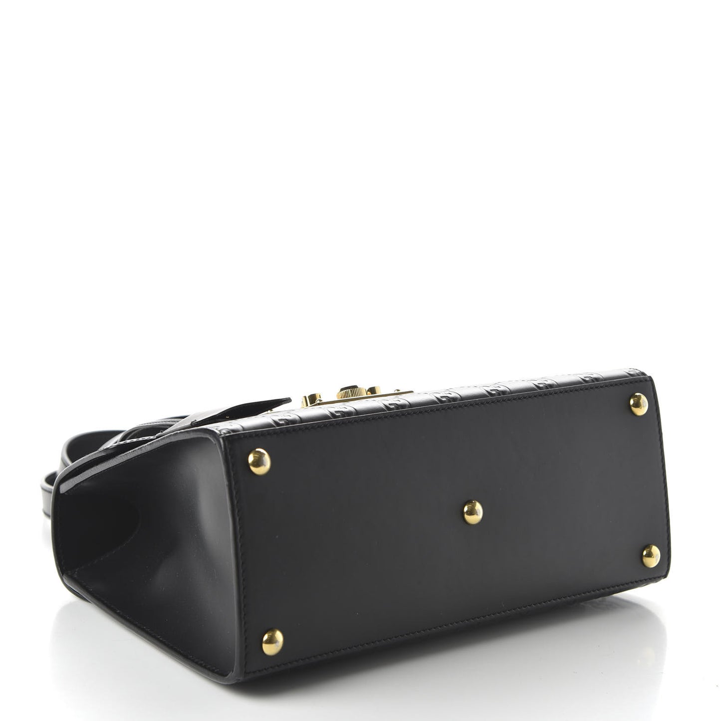 Guccissima Signature Small Padlock Top Handle Bag Black