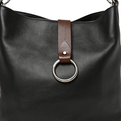 Saint Laurent Calfskin Ring Tote Black Brown 8 of 11