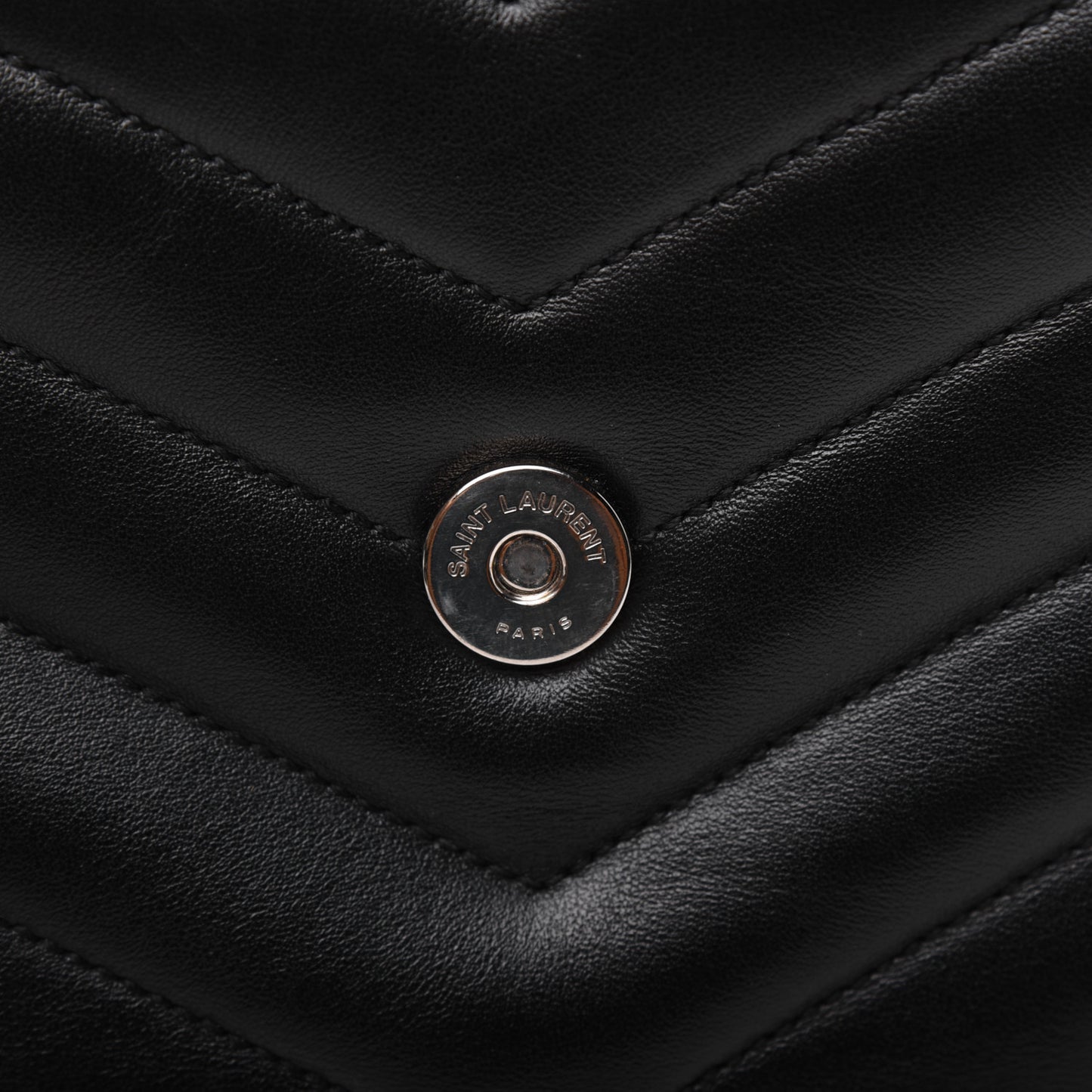 Calfskin Y Quilted Monogram Small Loulou Chain Satchel Black