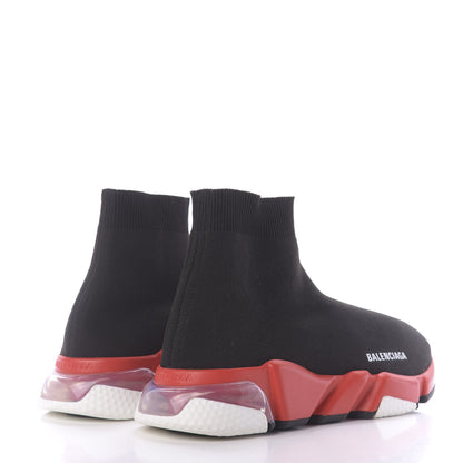 Balenciaga Neoprene Knit Womens Speed Clear Sole Sneakers 41 Black White Red 4 of 9