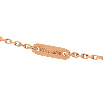 Van Cleef & Arpels 18K Rose Gold Carnelian Sweet Alhambra Pendant Necklace 5 of 5