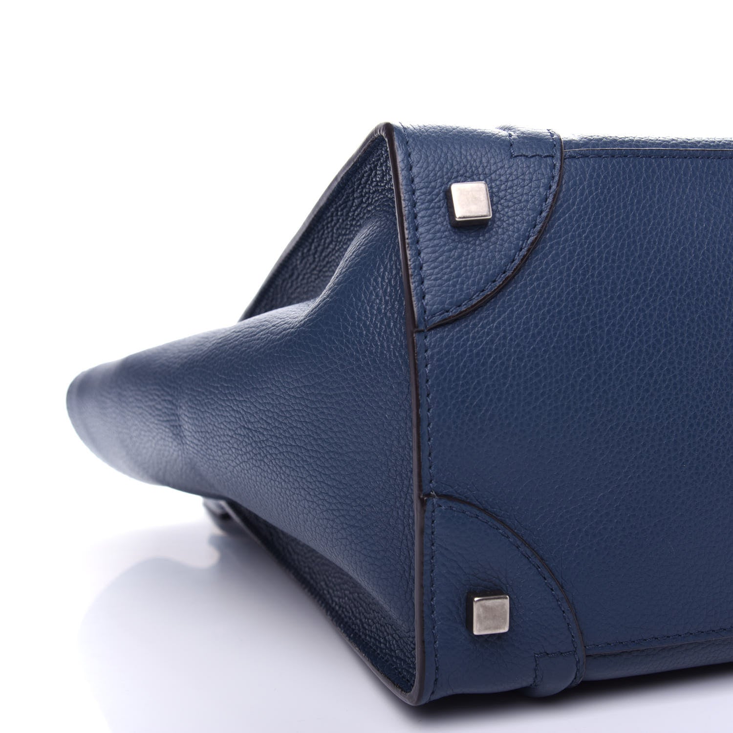 Celine Drummed Calfskin Mini Luggage Petrol 8 of 10