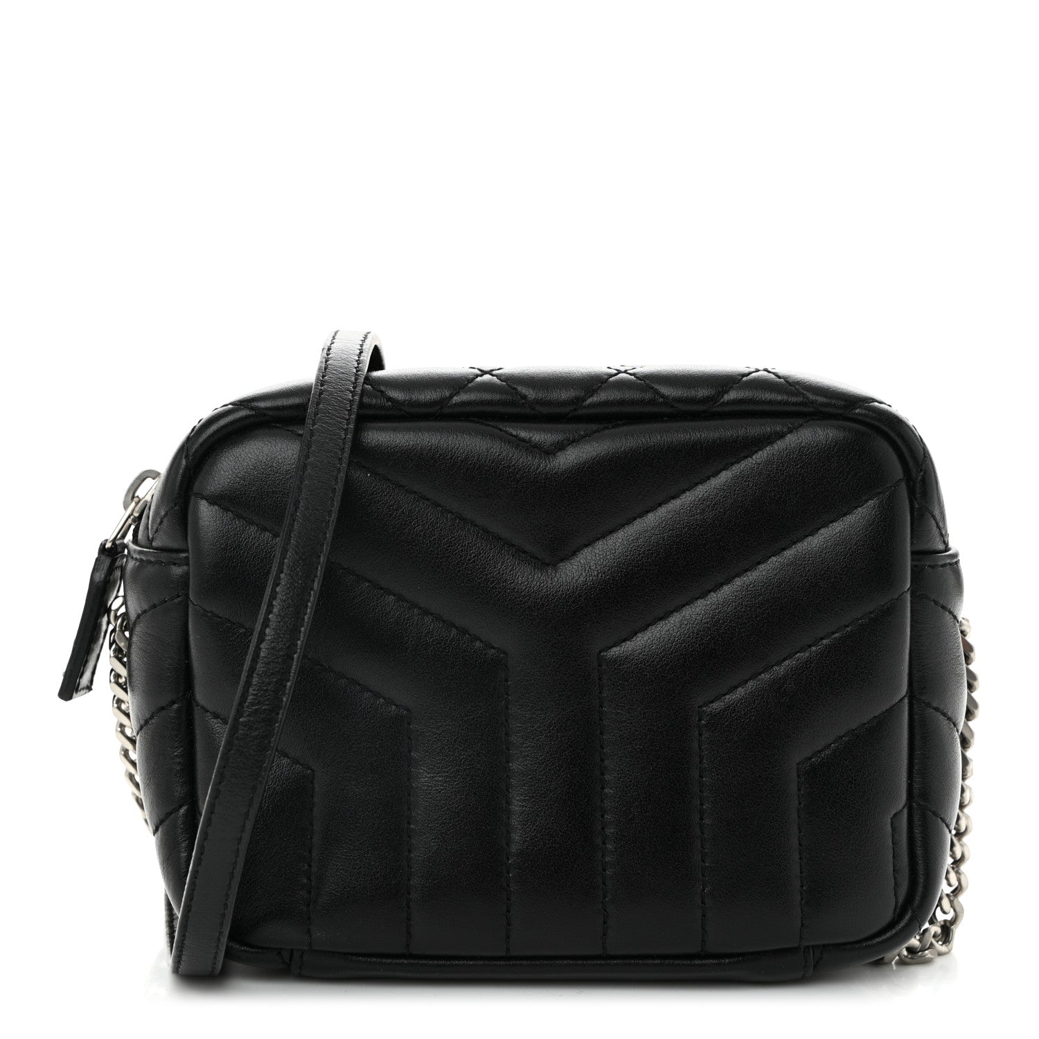 Saint Laurent Calfskin Y Quilted Monogram Mini Loulou Bowling Bag Black 1 of 10