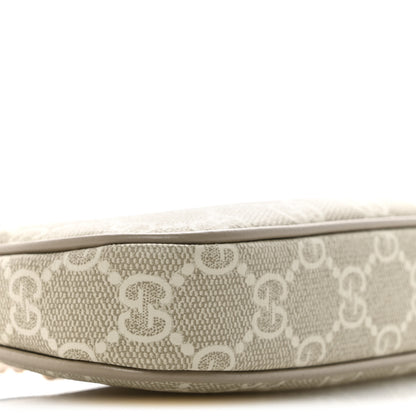 Gucci GG Supreme Monogram Textured Dollar Calfskin Web Mini Ophidia GG Handbag Beige Mystic White Oatmeal 9 of 10