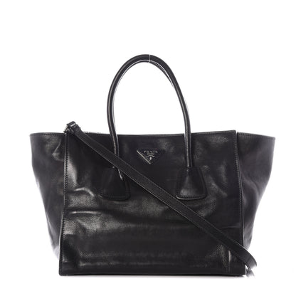 Prada Glace Calf Twin Pocket Tote Black 1 of 12