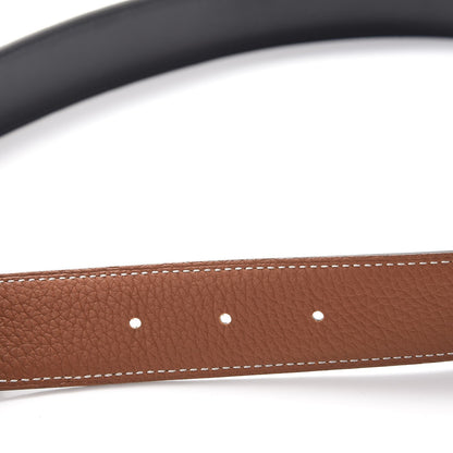 Hermes Box Togo 32mm H Belt 90 Black Gold 5 of 9