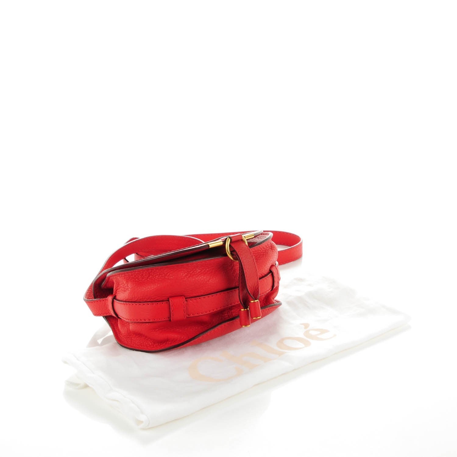 Chloe Calfskin Mini Marcie Round Crossbody Bag Red 4 of 9