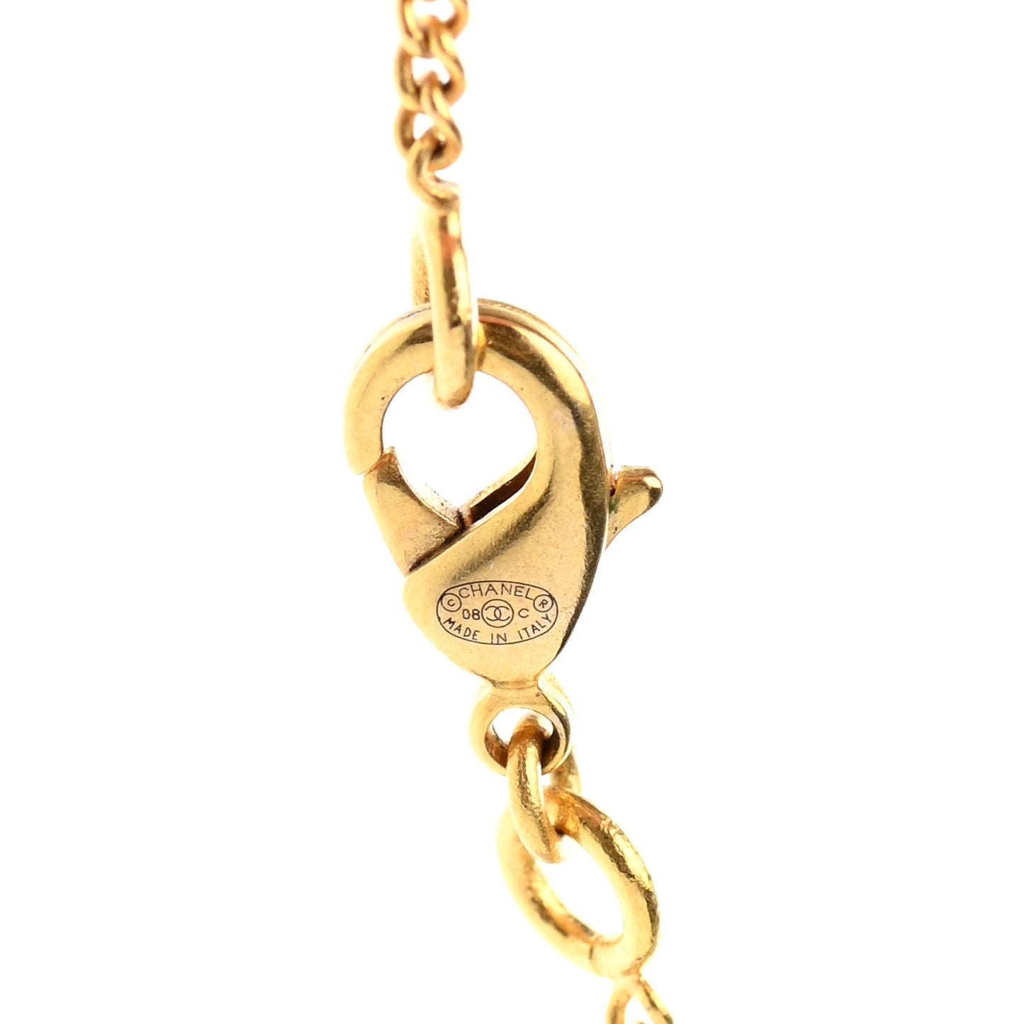 Crystal CC Pendant Necklace Gold