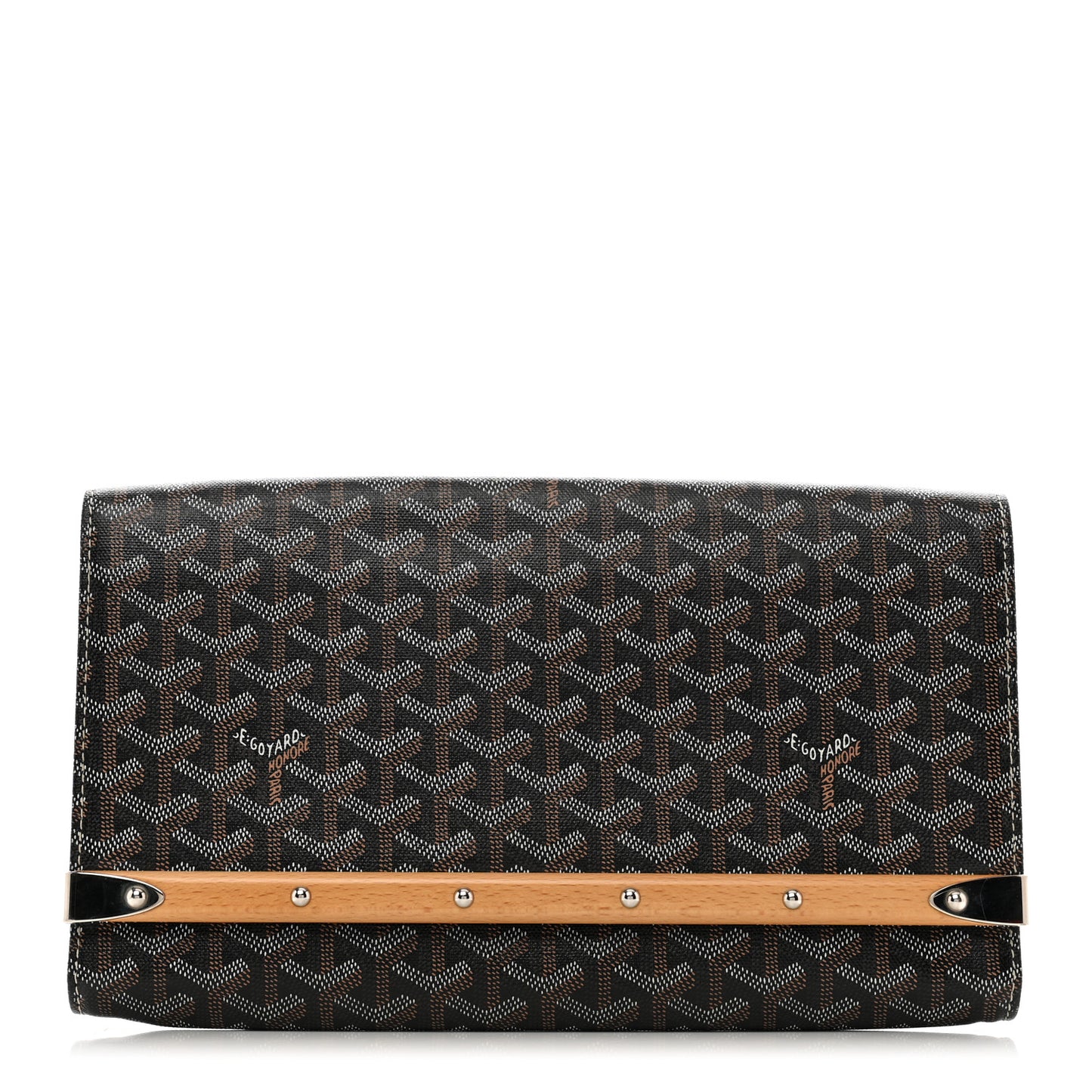 Goyardine Monte Carlo Bois Clutch Black