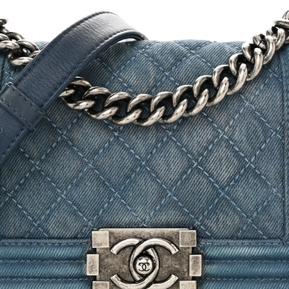 Chanel Denim Quilted Small Boy Flap Blue 8 of 10