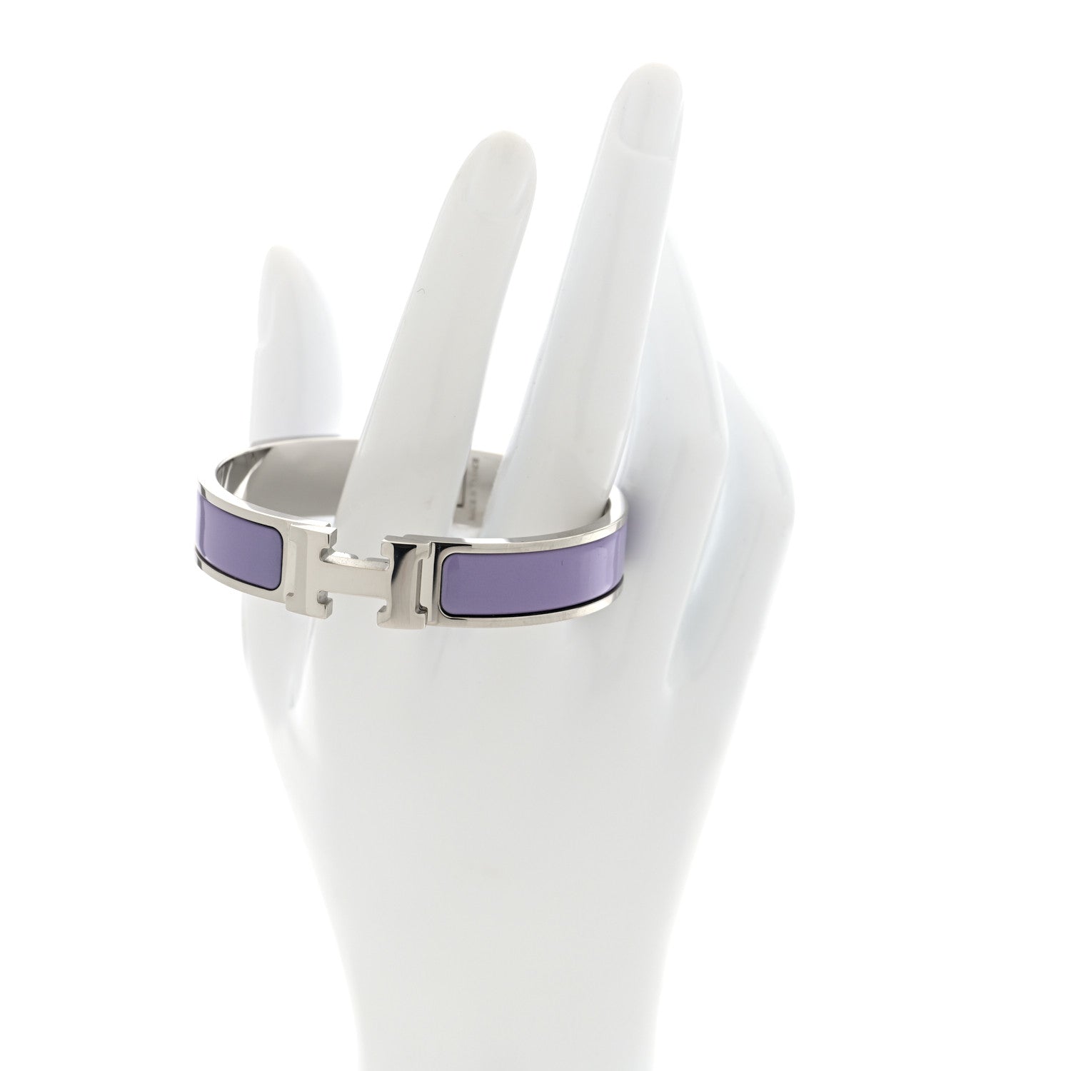 Hermes Enamel Narrow Clic Clac H Bracelet PM Parme 2 of 5