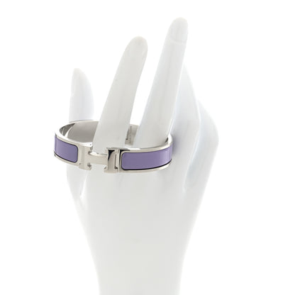 Hermes Enamel Narrow Clic Clac H Bracelet PM Parme 2 of 5