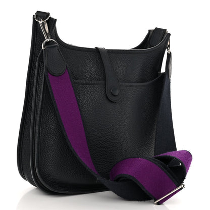 Hermes Taurillon Clemence Amazone Evelyne III GM Bleu Obscur Ultraviolet 3 of 11