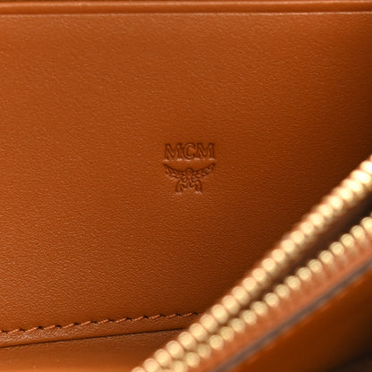 MCM Visetos Large Zip Around Wallet Cognac 6 of 7