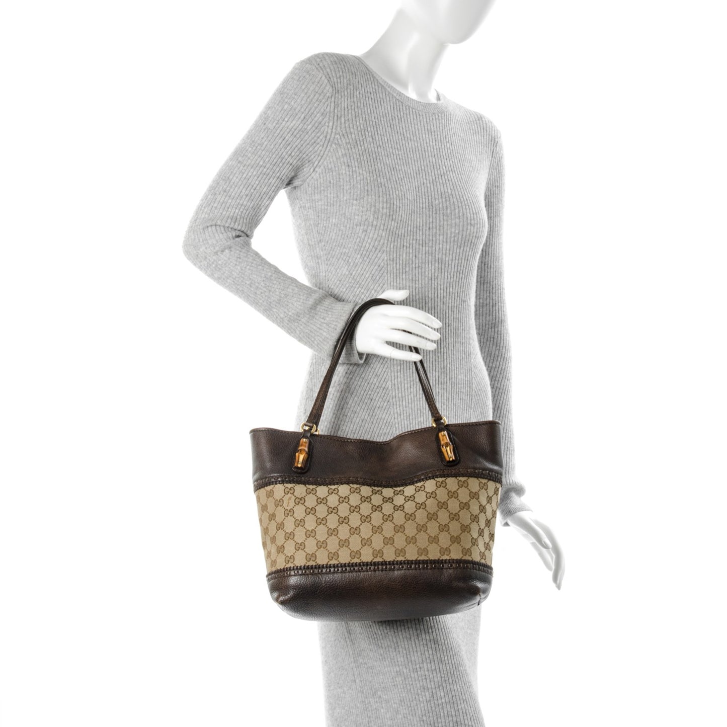 Monogram Medium Laidback Crafty Tote Dark Brown