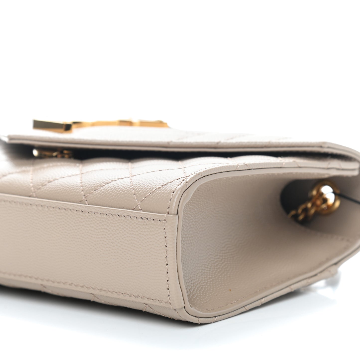 Grain De Poudre Textured Mixed Matelasse Triquilt Small Monogram Satchel Dark Beige