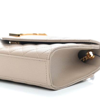Saint Laurent Grain De Poudre Textured Mixed Matelasse Triquilt Small Monogram Satchel Dark Beige 7 of 9