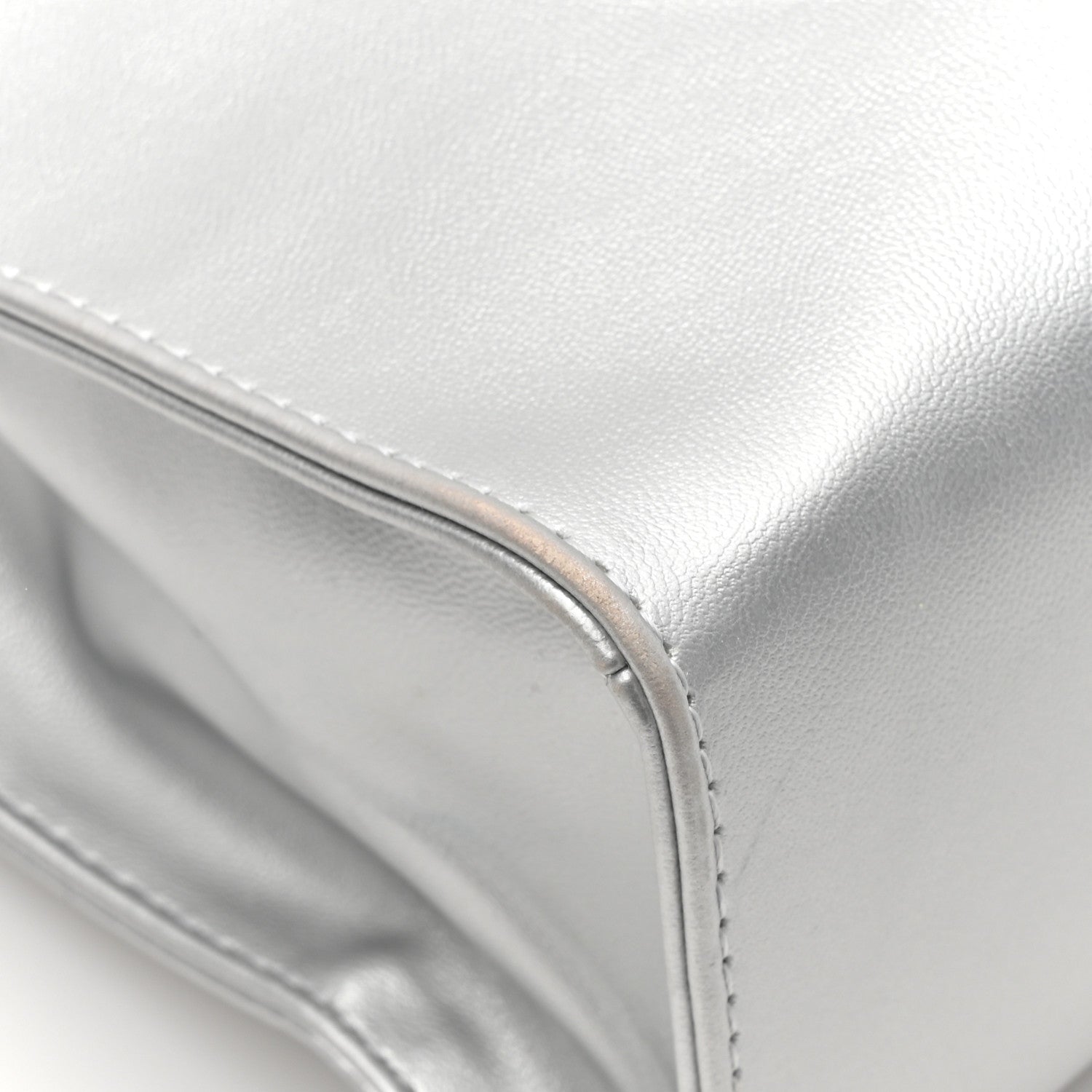 Telfar Metallic Vegan Leather Small Shopping Bag Silver 10 of 13