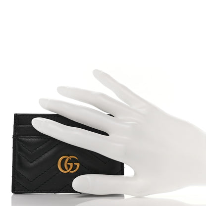 Gucci Calfskin Matelasse GG Marmont Card Holder Black 2 of 8