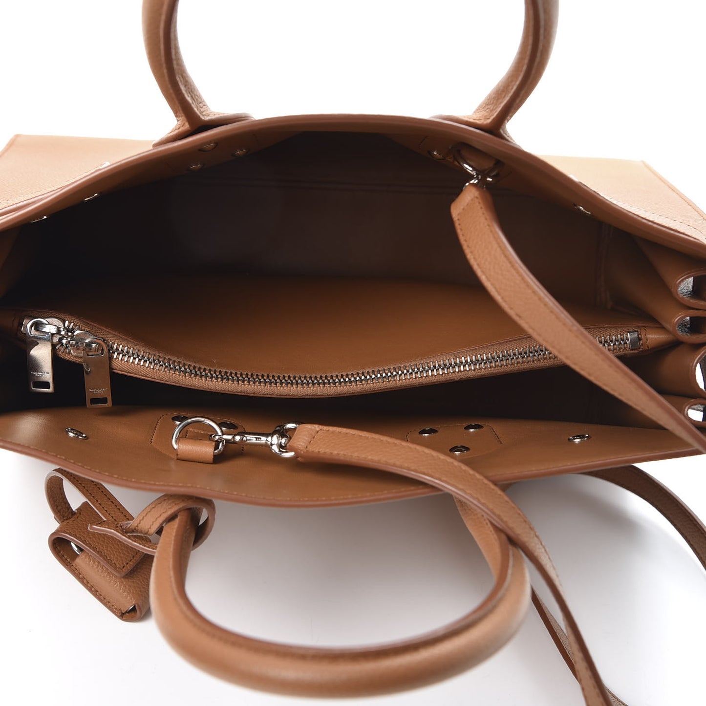 Grained Calfskin Small Sac de Jour Cognac