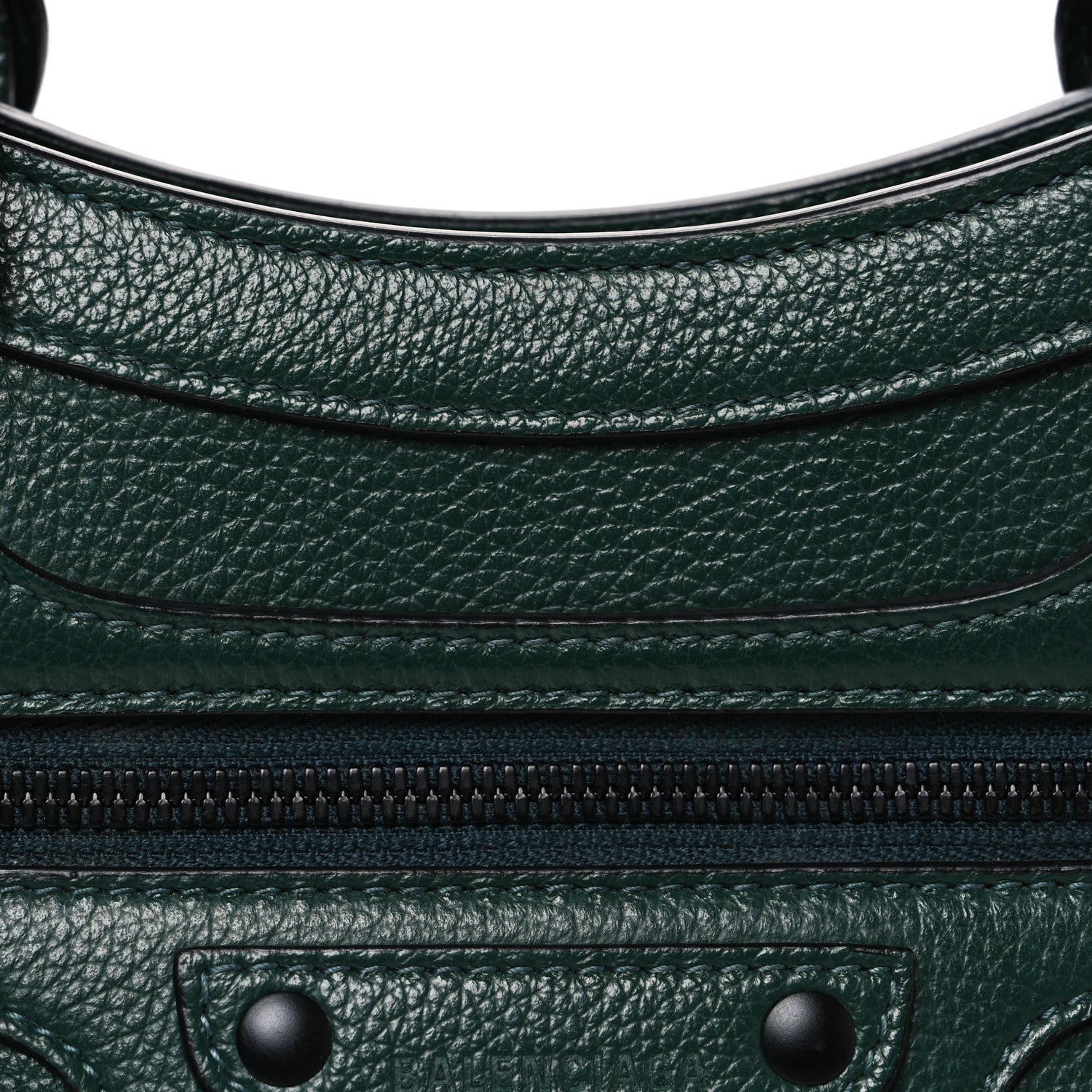 Balenciaga Grained Calfskin Neo Classic Matte Black Hardware S City Forest Green 7 of 9