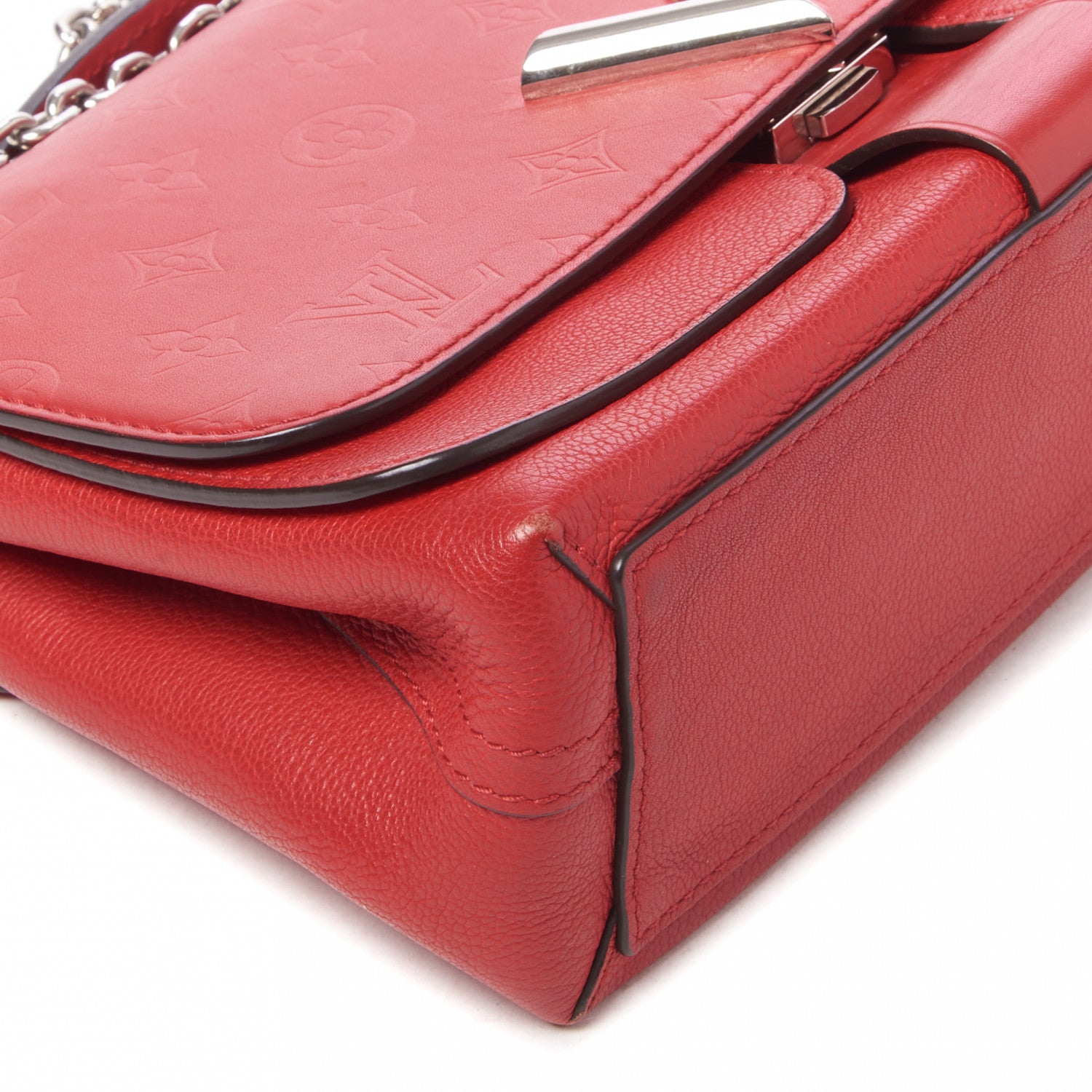 Louis Vuitton Monogram Cuir Plume Ecume Very Chain Bag Rubis Red 5 of 8