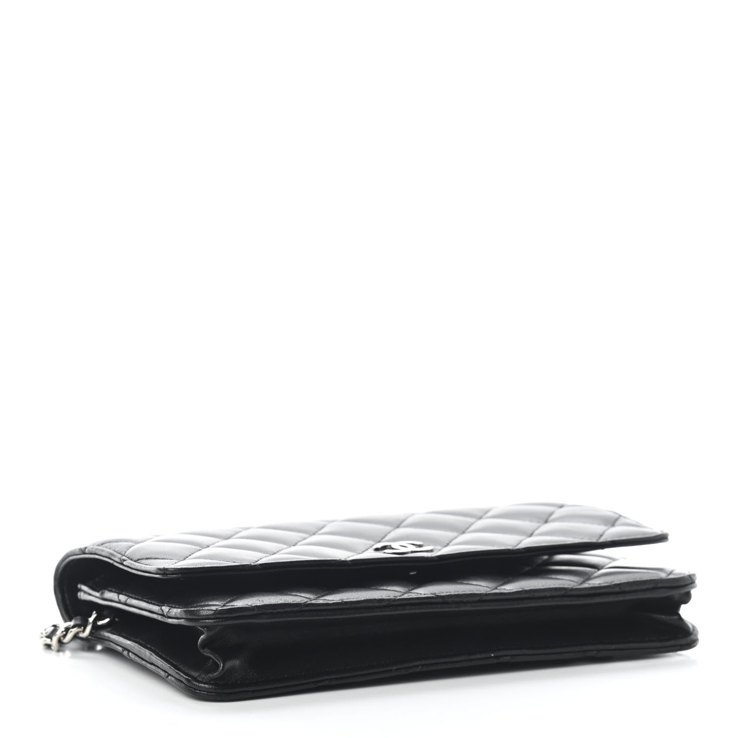 Chanel Lambskin Quilted Wallet On Chain WOC Black 4 of 9
