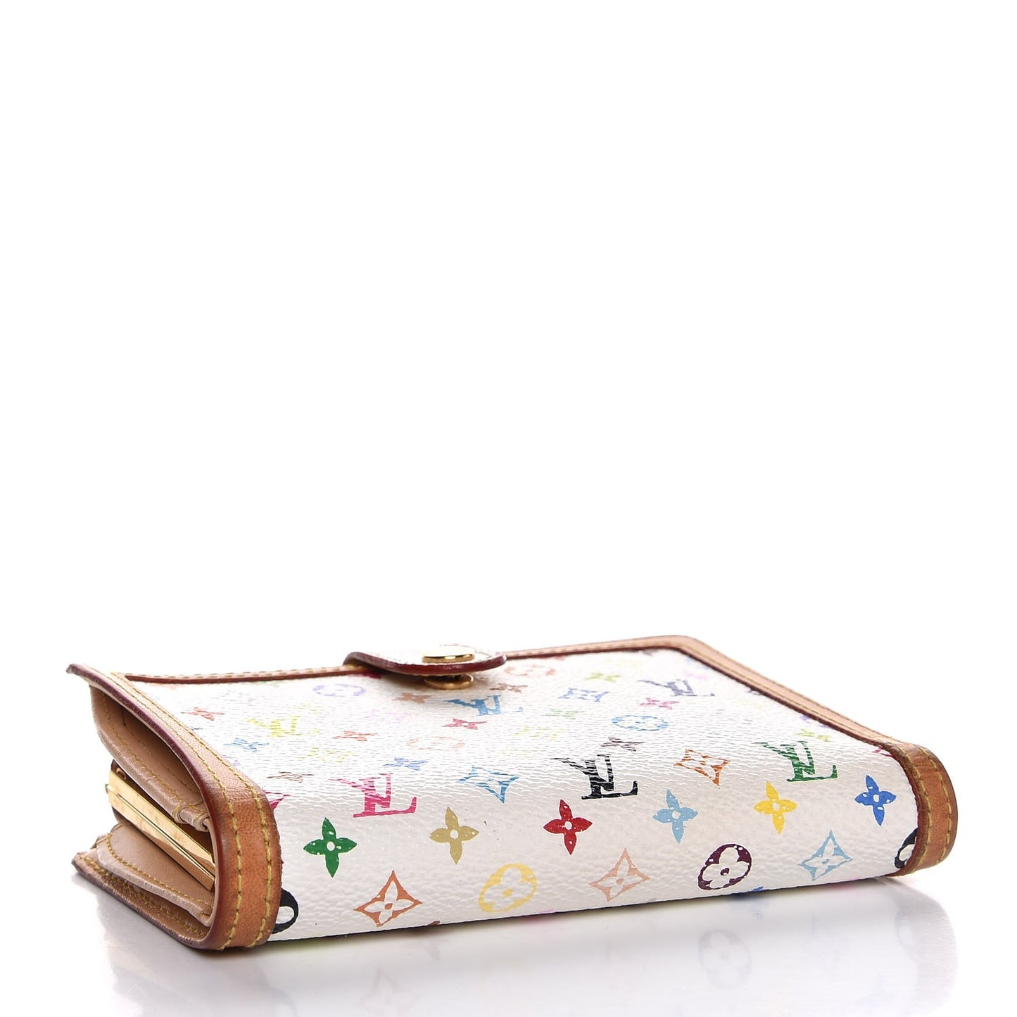 Monogram Multicolor French Purse Wallet White
