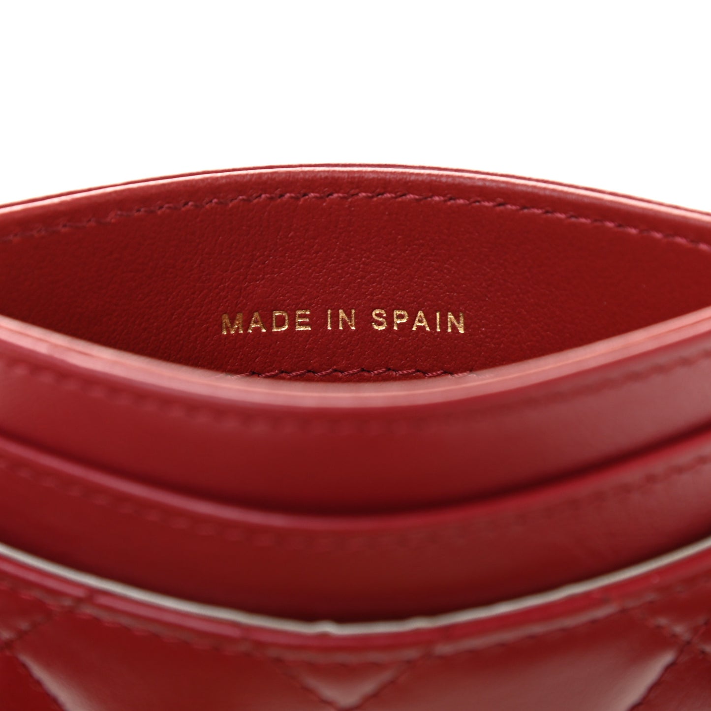 Aged Calfskin Quilted Reissue Card Holder Red