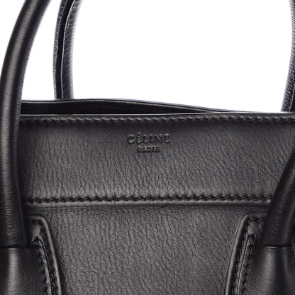 Celine Supple Calfskin Medium Phantom Luggage Black 6 of 11
