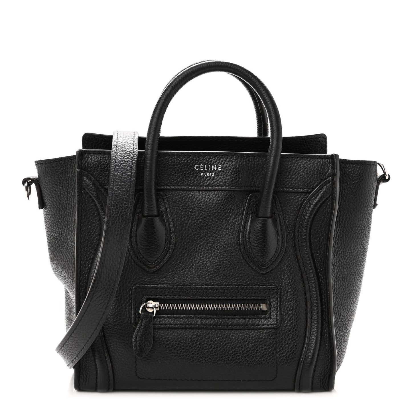 Drummed Calfskin Nano Luggage Black