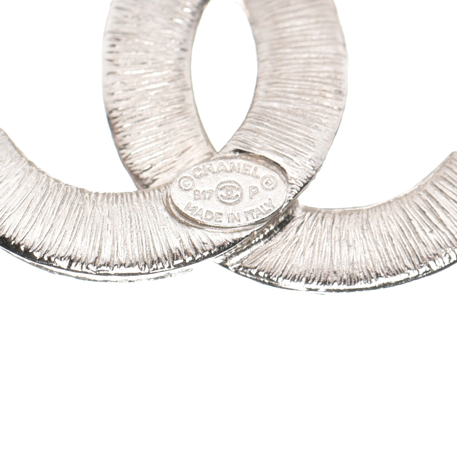 Chanel Crystal CC Earrings Silver Black 4 of 5