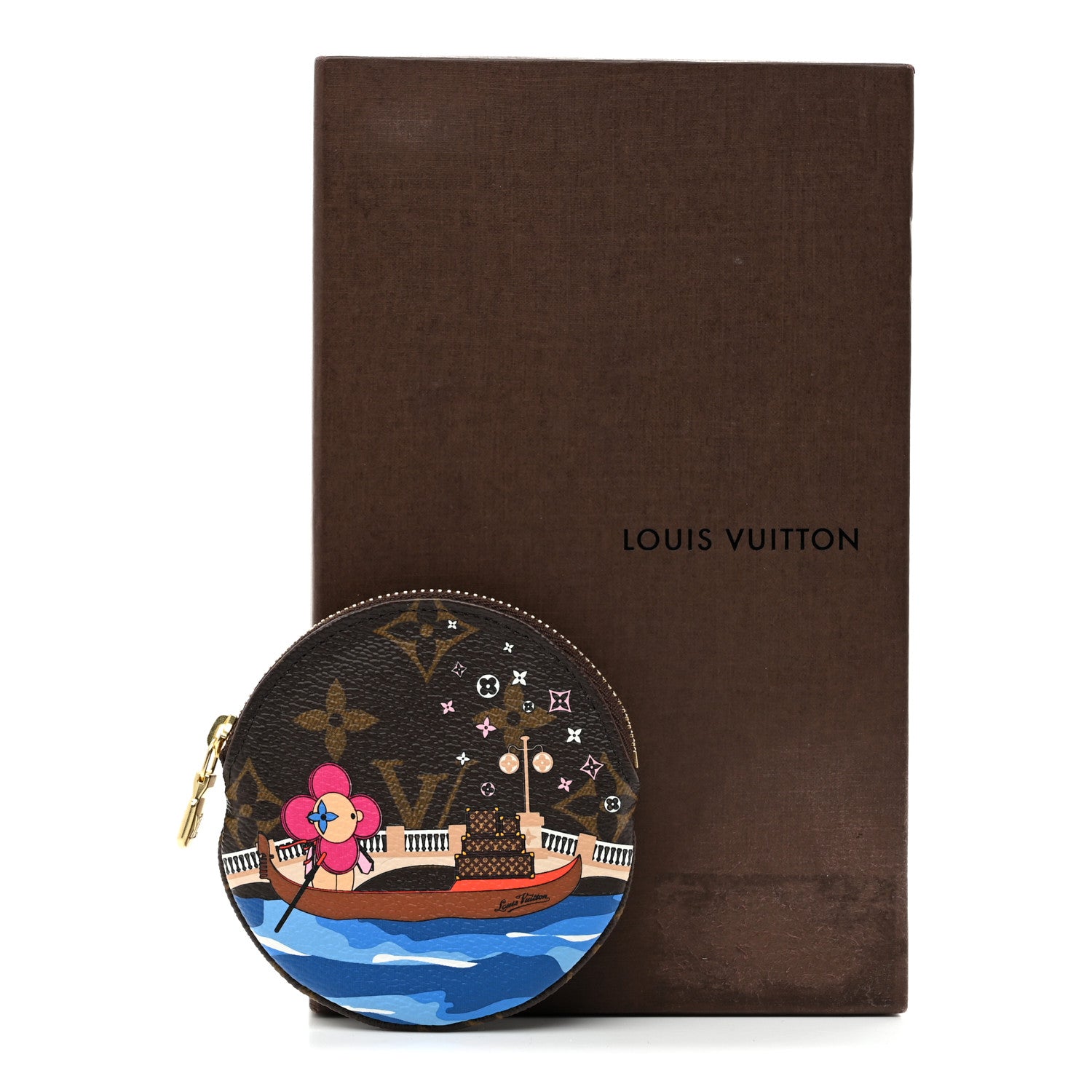 Louis Vuitton Monogram 2019 Christmas Animation Round Coin Purse Blue 7 of 7