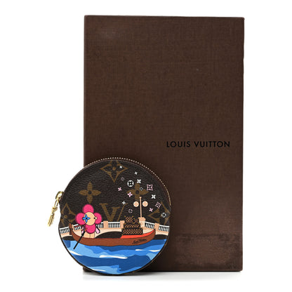 Louis Vuitton Monogram 2019 Christmas Animation Round Coin Purse Blue 7 of 7