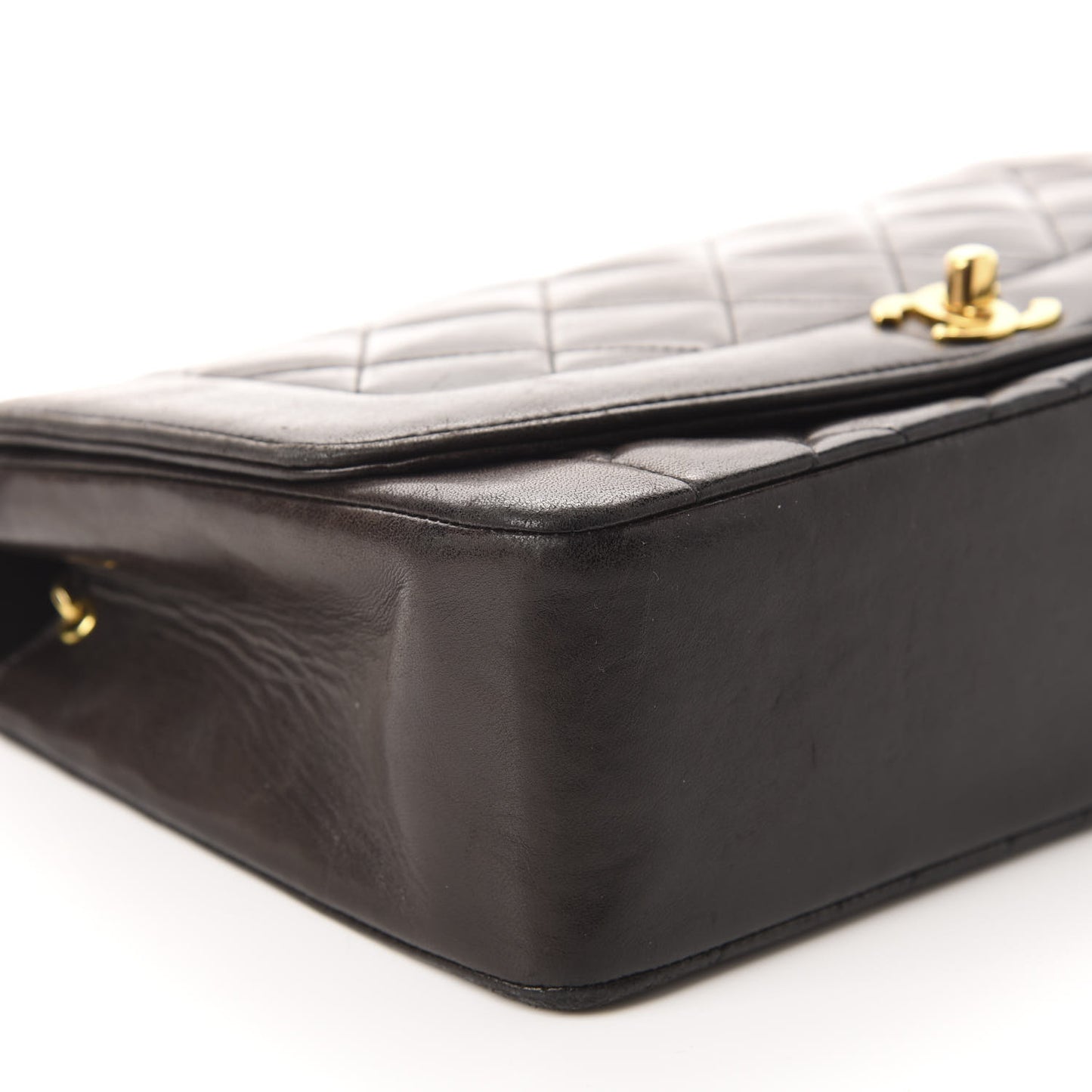 Lambskin Quilted Medium Single Flap Brown