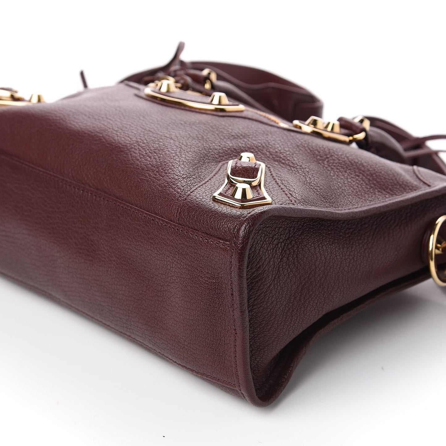 Chevre Gold Metallic Edge Hardware S City Rouge Pourpre