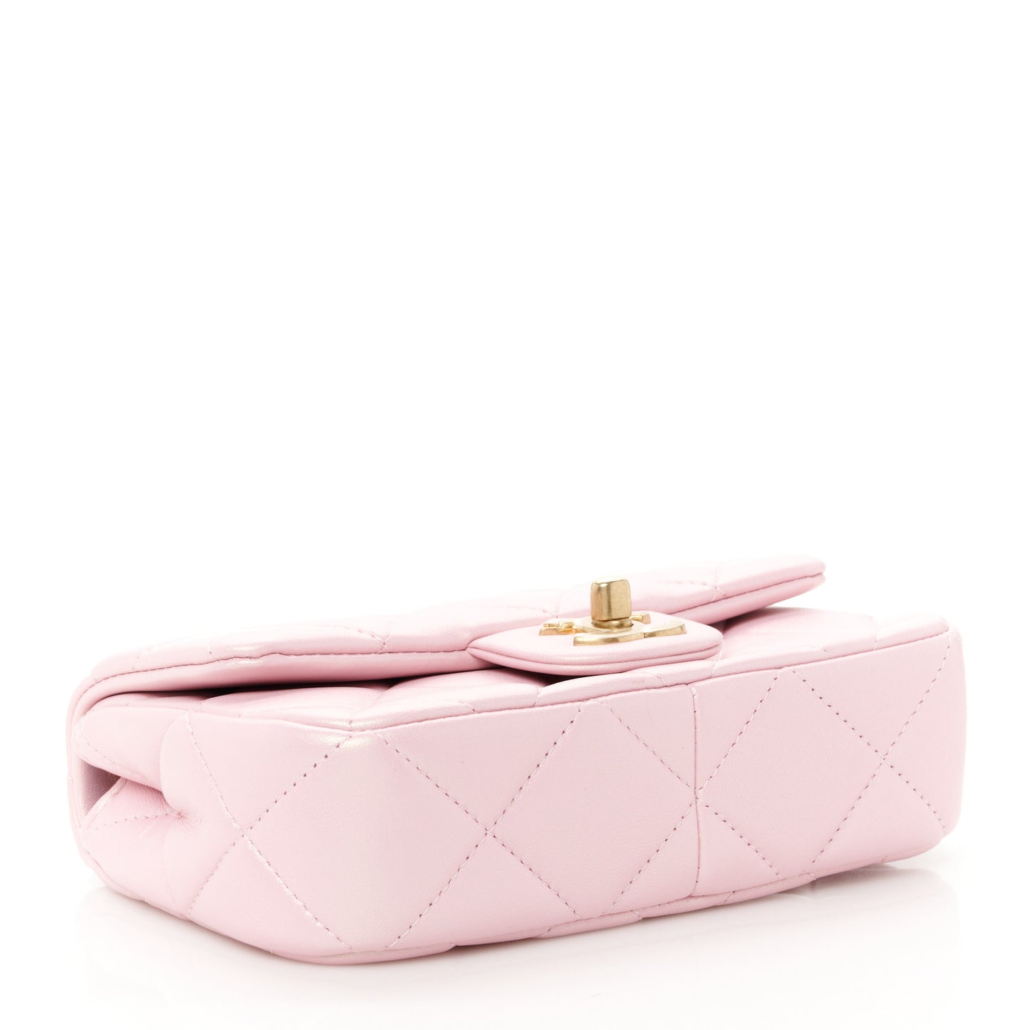 Pearly Lambskin Pearl Quilted Mini Flap Pink