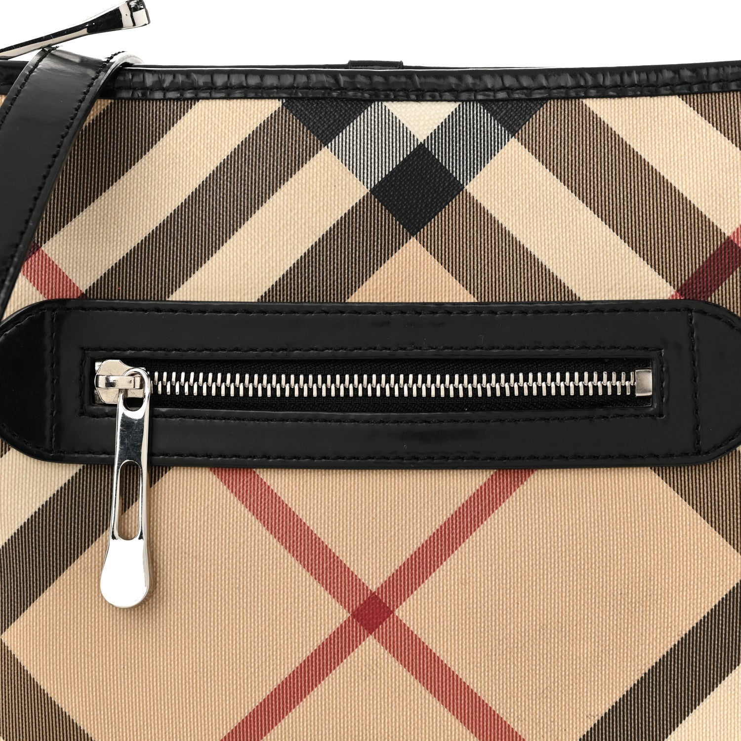 Burberry Patent Nova Check Dryden Crossbody Bag Black 7 of 10