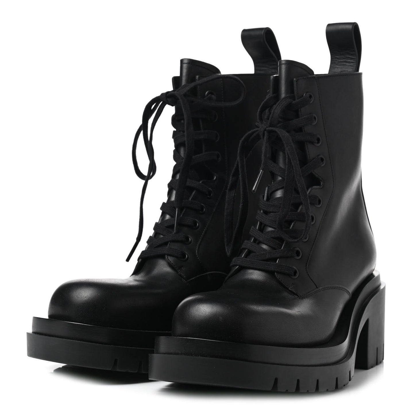 Calfskin The Lug Lace Up Ankle Boots 38.5 Black