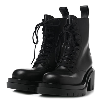 Bottega Veneta Calfskin The Lug Lace Up Ankle Boots 38.5 Black 3 of 6