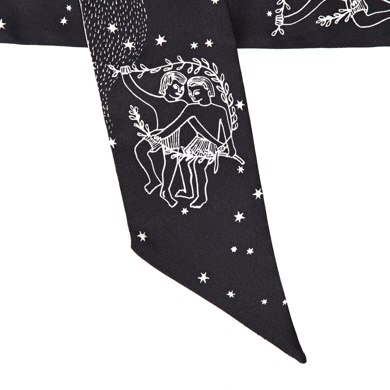 Christian Dior Silk Zodiac Gemini Mitzah Scarf Black 510191