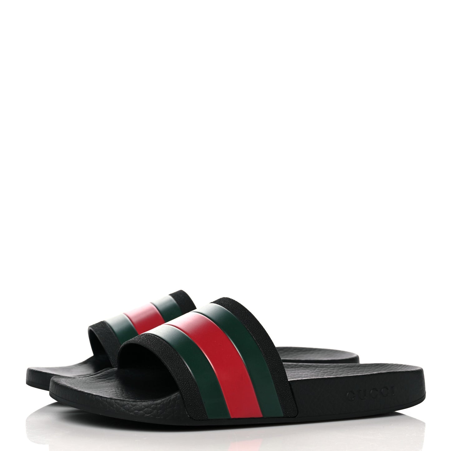 Rubber Web Mens Pool Slide Sandals 6 Black Green Red