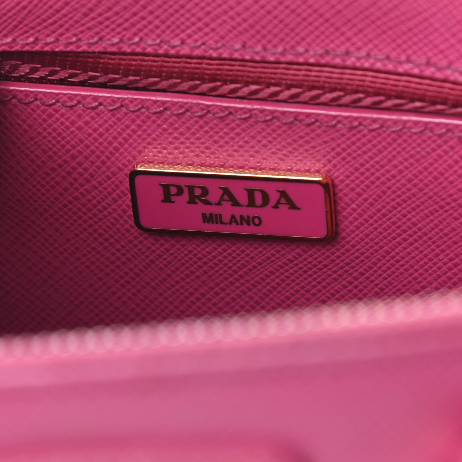 Prada Saffiano Lux Micro Galleria Double Zip Tote Fuxia 8 of 8