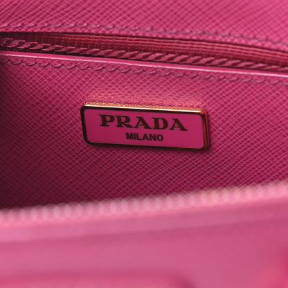 Prada Saffiano Lux Micro Galleria Double Zip Tote Fuxia 8 of 8