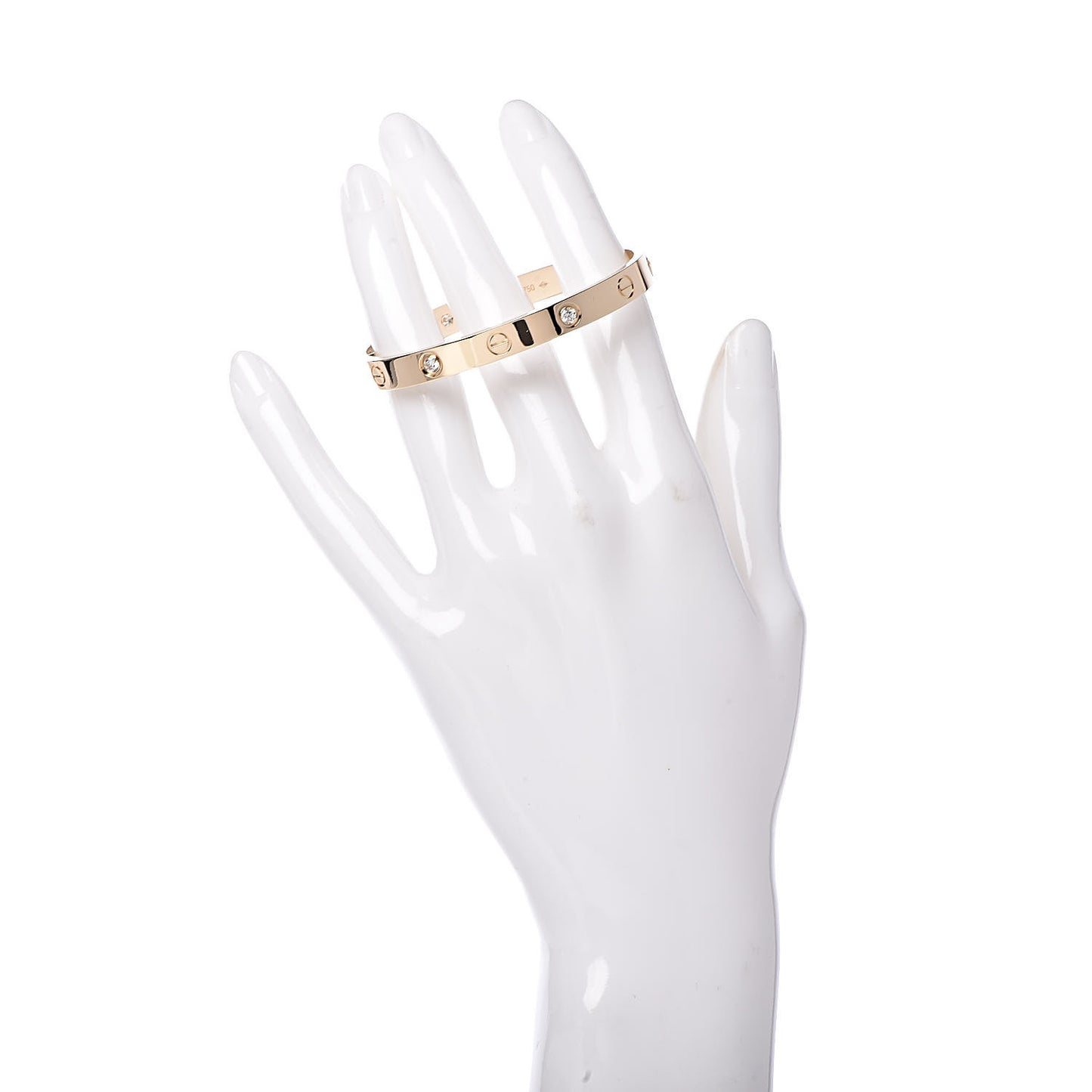 18K Yellow Gold 4 Diamond LOVE Bracelet 16