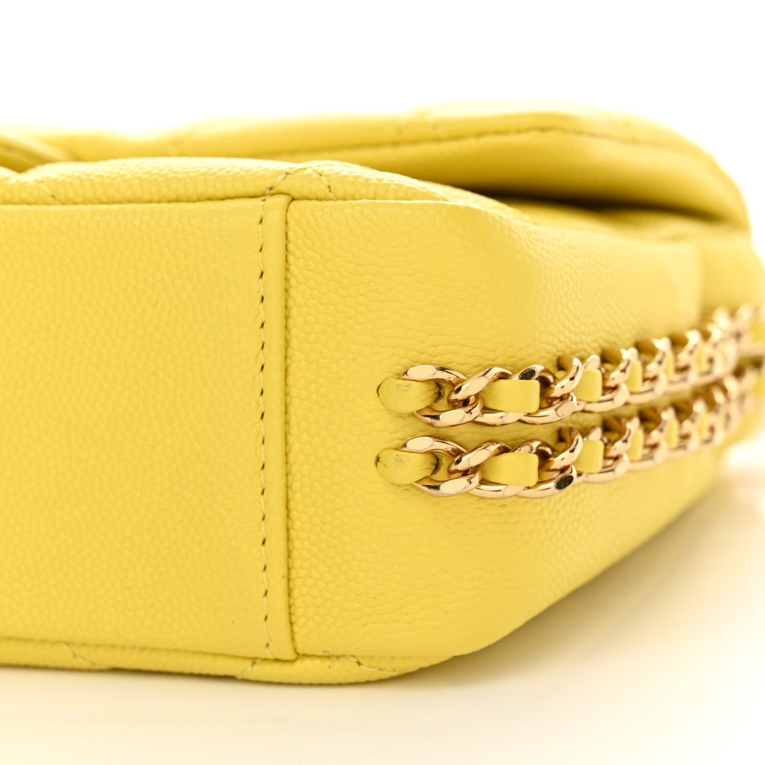 Chanel Caviar Quilted Mini CC You Flap Yellow 10 of 12