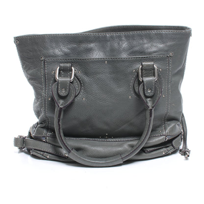 Chloe Leather Paddington Tote Gris Vert 3 of 7