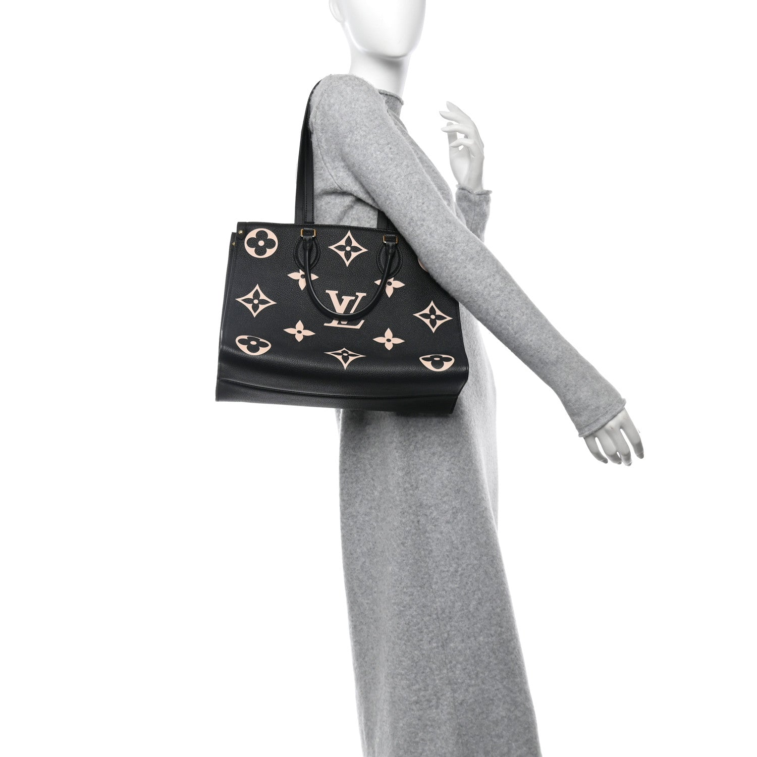 Louis Vuitton Empreinte Monogram Giant Onthego MM Black Beige 2 of 9