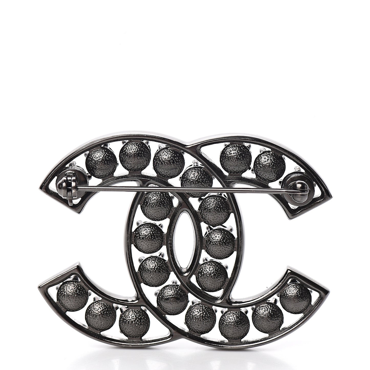 Crystal CC Brooch Black